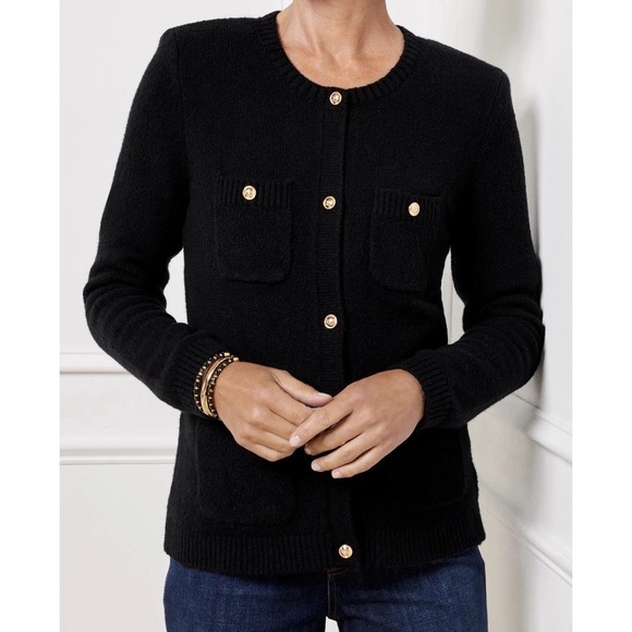 Talbots Jackets & Blazers - Talbots Wool Blend Jacket Blazer‎ Women XS Black Boucle Elegant Classic Work Job